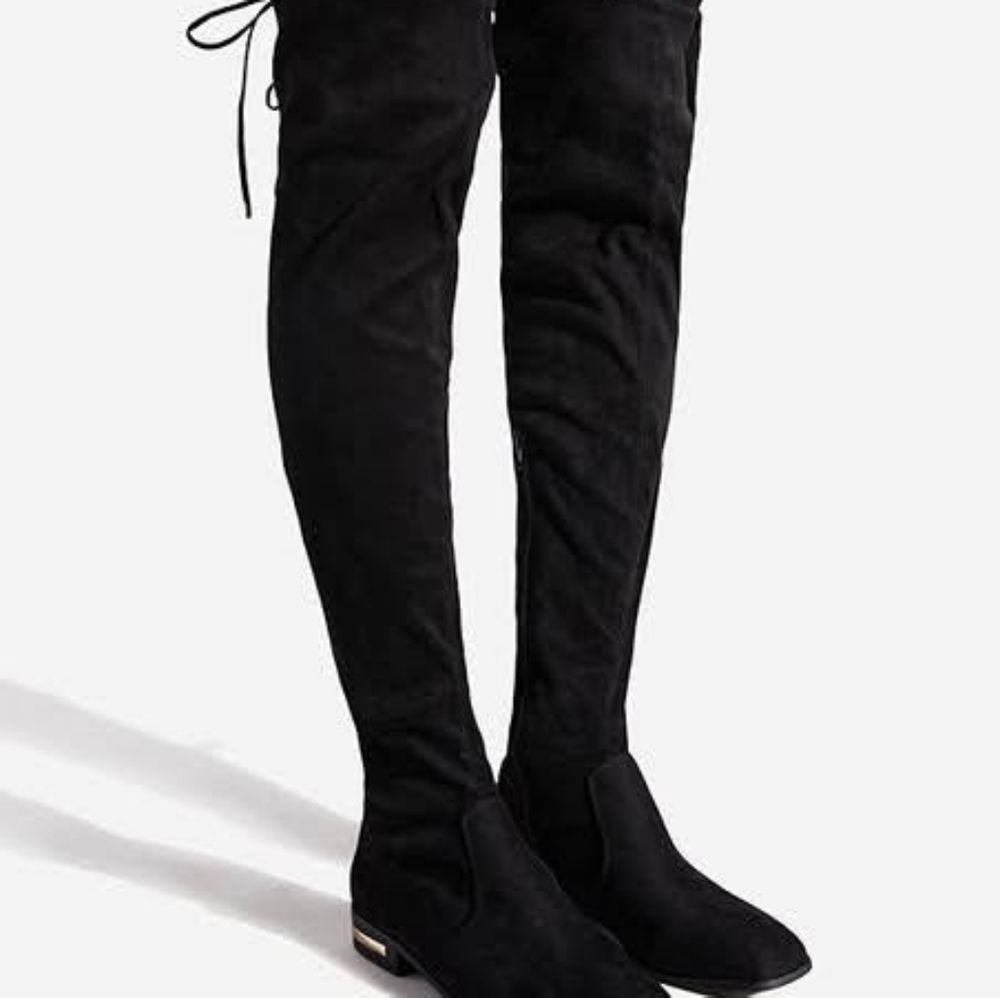 Black Machele Over-the-knee Boots - Picture 2 of 4